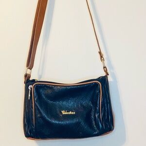 Valentina Black and Brown Shoulder Bag
